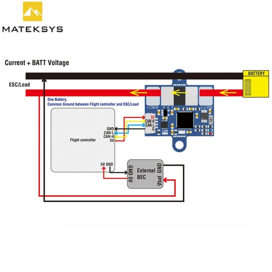Original MATEK CAN-L4-BM AP_PERIPH GPS Drone Digital Power Monitor RC FPV Airplane Multirotors Slim V3 Parts Power Monitor